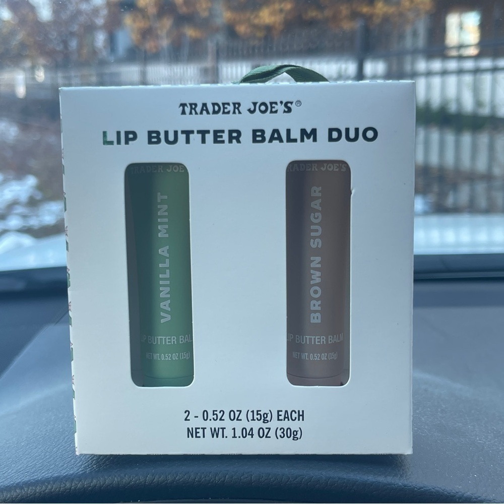 Trader Joe's Lip Butter Balm Duo Vanilla Mint Brown Sugar NWT